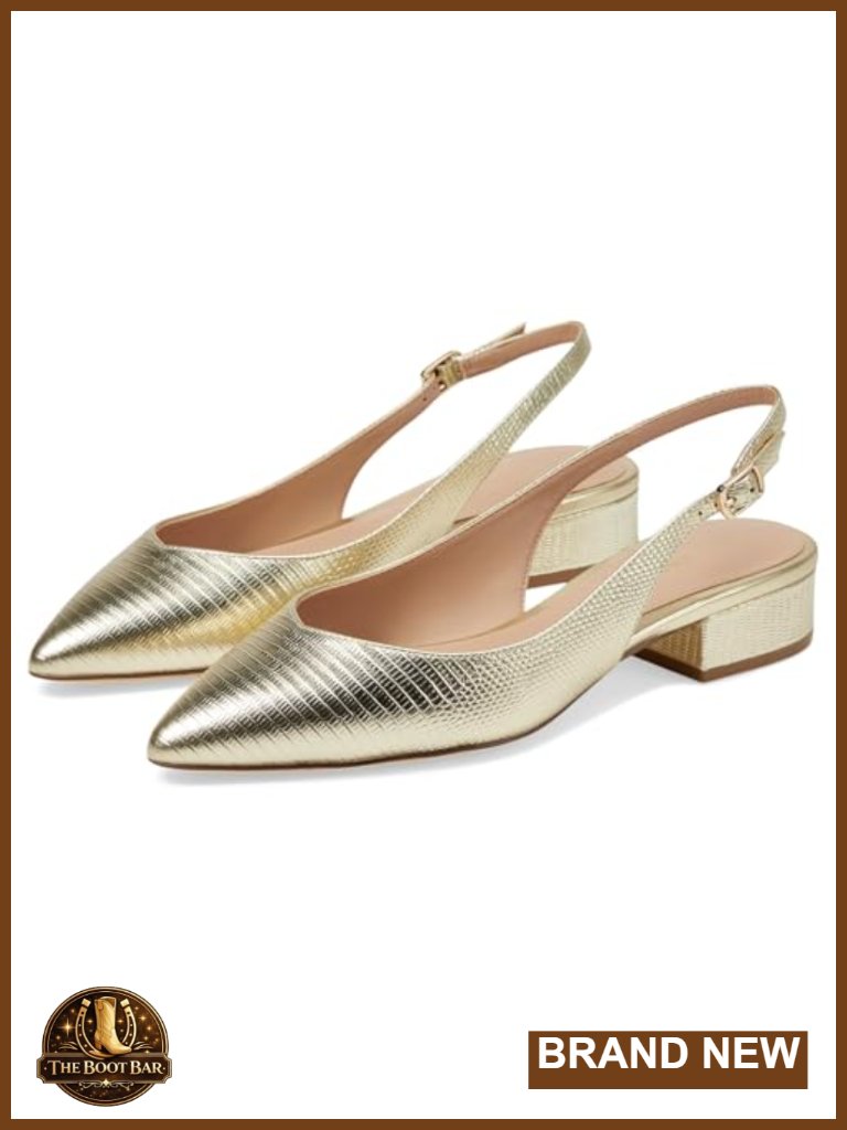 Slingback Flat With Functional Buckle, Leather